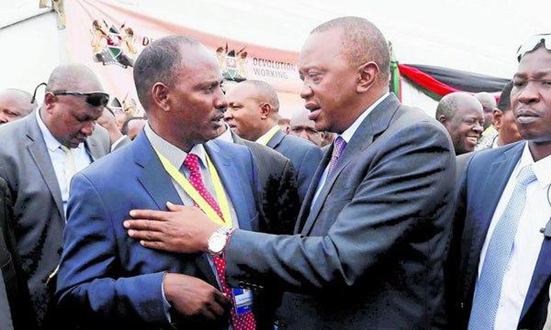 President Uhuru Kenyatta with Marsabit Governor Ukur Yattani
