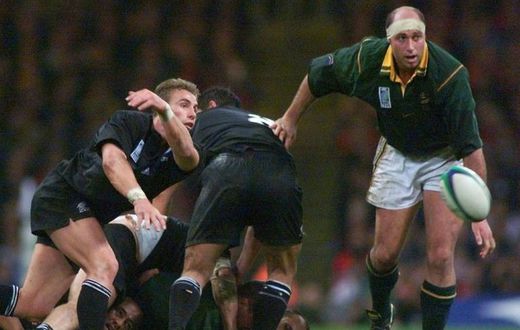 Springbok forward Mark Andrews, seen here during the 1999 World Cup, "hated" the 1995 World Cup final when South Africa beat New Zealand