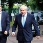 Johnson (R) was accompanied by Britain's Northern Ireland Secretary Julian Smith (L) on his visit to Belfast