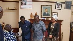 Former Prime Minister Raila Odinga when he visited Mzee Moi in Kabarak on May 5, 2019 (Twitter)