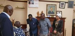 Former Prime Minister Raila Odinga when he visited Mzee Moi in Kabarak on May 5, 2019 (Twitter)
