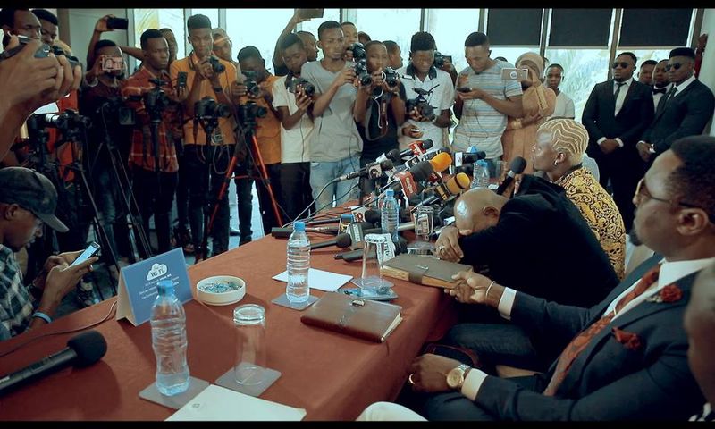 Harmonize  at a past presser