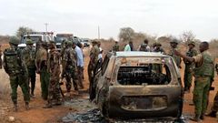 The vehicle that was torched after MP & census convoy were attacked