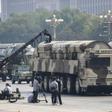 Military vehicles carrying DF-31AG intercontinental ballistic missiles participated in the military parade at Tiananmen Square