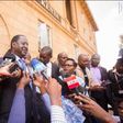 NASA leader Raila Odinga speaks to the press outside the Court of Appeal moments after the court instructed the release of the doctors' union officials.