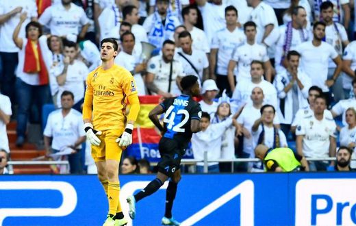 Thibaut Courtois was substituted in Tuesday's Champions League draw to Club Brugge after conceding two goals in the first half