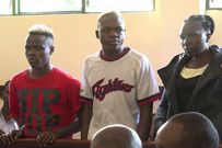 Joseph Ochieng (L), Rogers Namukura (C) and Mary Amollo Olisa (R) the three suspects being held in connection to the murder of Murang'a warder Pauline Wangari