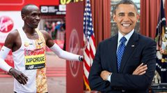 Former USA President Batrrack Obama & World Record Marathon holder Eliud Kipchoge
