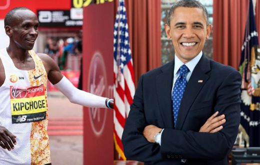 Former USA President Batrrack Obama & World Record Marathon holder Eliud Kipchoge