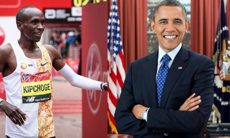 Former USA President Batrrack Obama & World Record Marathon holder Eliud Kipchoge