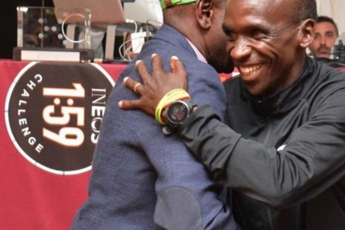 DP Ruto parties with Eliud Kipchoge in Vienna after historic INEOS 1:59 challenge victory
