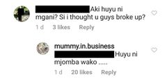 Saumu Mbuvi's reply (Instagram)