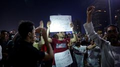 Egyptian protesters call for the removal of President Abdel Fattah al-Sisi in Cairo on September 20, 2019