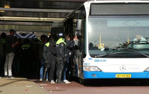 Dutch police arrested over 300 Lille fans after unrest before their Champions League clash with Ajax