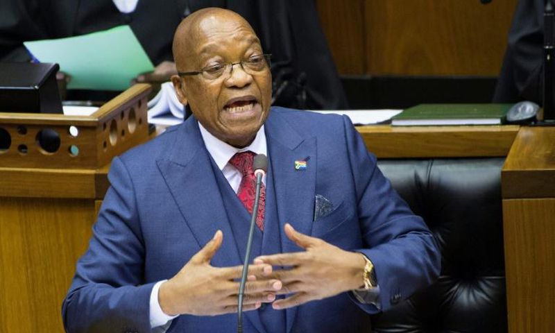 The US Treasury has sanctioned close associates of South Africa's former president Jacob Zuma, pictured here, who is at the center of a massive corruption scandal