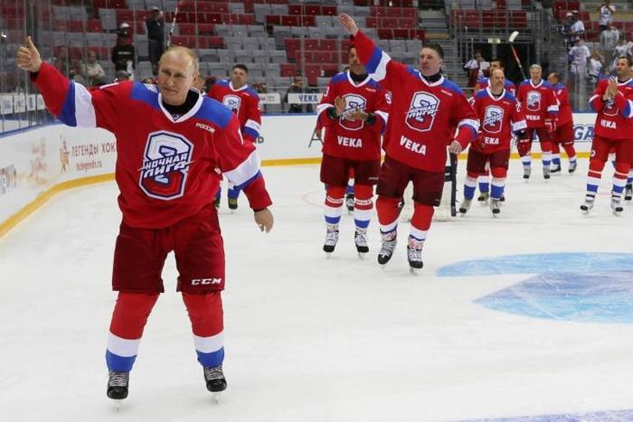 Russian President Vladimir Putin says he could not even stand on ice several years ago and learned to skate by clutching a chair