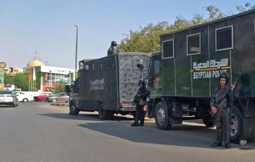 Police are out on the streets in parts of the Egyptian capital following small-scale protests