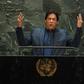 Pakistani Prime Minister Imran Khan speaks during the 74th Session of the General Assembly at UN Headquarters in New York on September 27, 2019