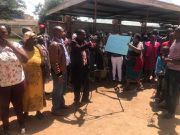 Protest in Machakos County against Shalom Hospital following the death of baby Ethan Muendo (Twitter)