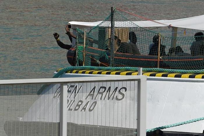 The Open Arms has been anchored since Thursday within swimming distance of Lampedusa, seeking permission to dock, with the situation increasingly tense