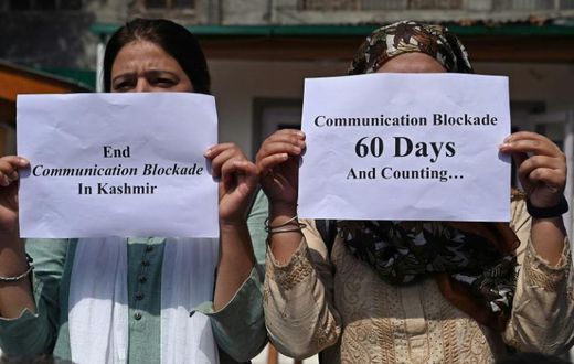 New Delhi ended Kashmir's autonomy on August 5 and imposed a mobile phone and internet blackout as part of a huge security clampdown