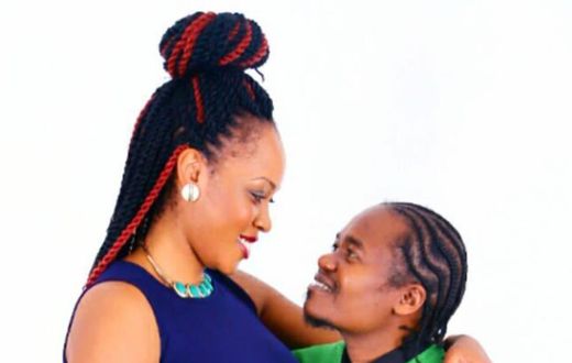 Jua Cali and his wife Lilly Asigo. Jua Cali's wife has clapped back at haters of her husband