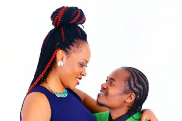 Jua Cali and his wife Lilly Asigo. Jua Cali's wife has clapped back at haters of her husband