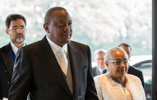 President Uhuru Kenyatta in highly formal tailcoat during Japan Emperor Naruhito's enthronement in Tokyo