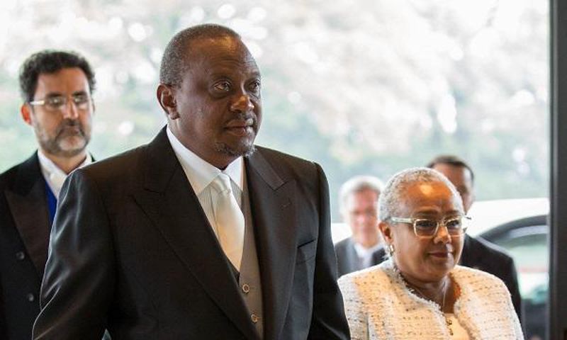 President Uhuru Kenyatta in highly formal tailcoat during Japan Emperor Naruhito's enthronement in Tokyo