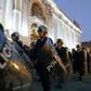 Riot police move into position around the Congress building in Lima after President Martin Vizcarra announced he was dissolving the opposition-dominated legislature