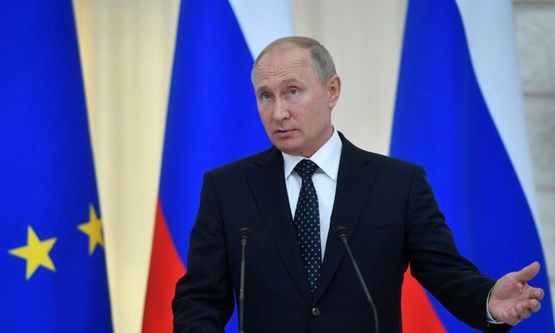 The star of the semi-scripted show "Tonight with Vladimir Putin" will be a 3D digital cartoon of the Russian president (pictured May 15, 2019), created using performance capture technology