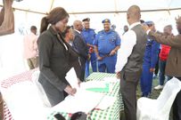Inspector General Hillary Mutyambai names Kakamega traffic police as the best in the country during impromptu visit to  a multi agency manned road block along Kisumu- Kakamega road