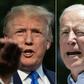 Democratic White House hopeful Joe Biden (right) said President Donald Trump's strategy on Iran has made military conflict with the US adversary "more likely" President Donald Trump(L) as he departs the White House, in Washington, DC, on June 2, 2019, ...