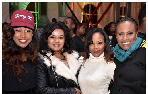 File image of Betty Kyallo (L) with Nana Gecaga (extreme right)