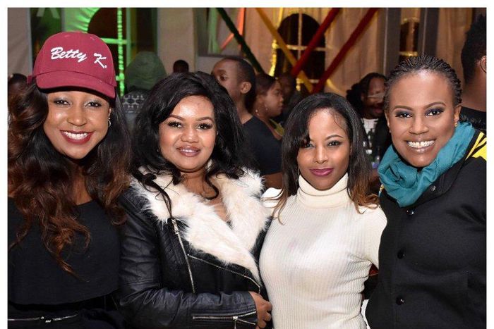 File image of Betty Kyallo (L) with Nana Gecaga (extreme right)