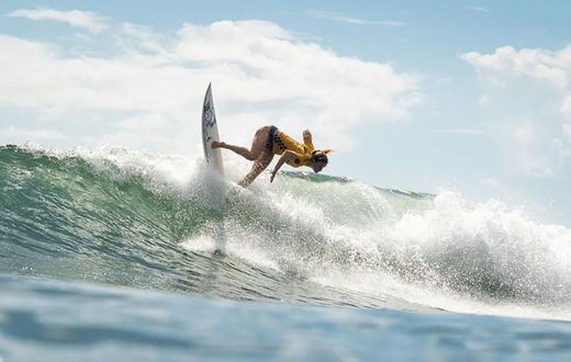Bianca Buitendag rides a wave during the ISA World Surfing Games at Kisakihama Beach in Miyazaki