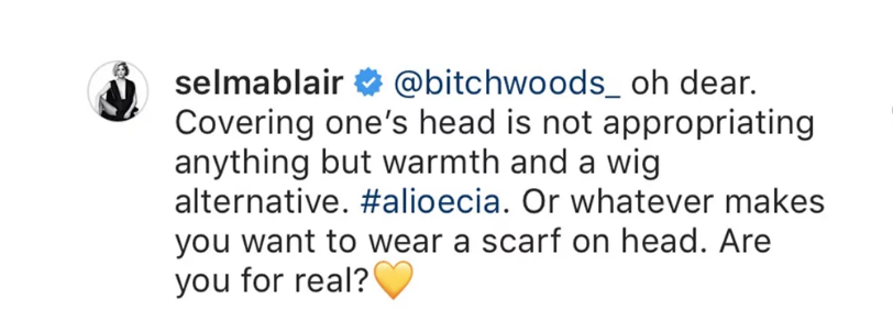 Selma Blair Defends Wearing Headwrap On Instagram