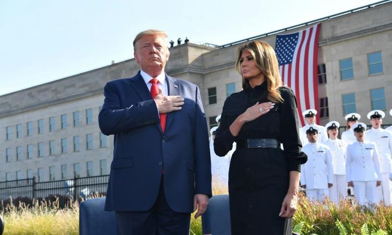 US President Donald Trump and First Lady Melania Trump attend 9/11 remembrance ceremonies where Trump says US war on Taliban intensifying