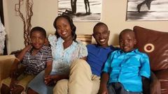 David Rudisha with his wife and children