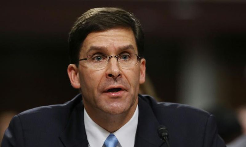 Mark Esper, shown in this November 2, 2017 photo, is the third man to helm the Pentagon in six months