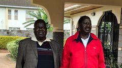 Governor Cyprian Awiti with Opposition leader Raila Odinga