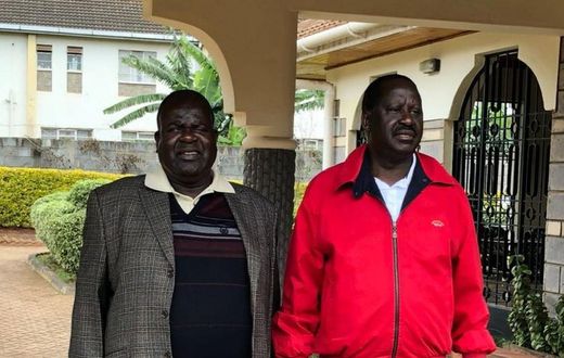 Governor Cyprian Awiti with Opposition leader Raila Odinga