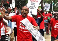 Boniface Mwangi during a past civil protest