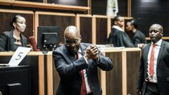 Former South African president Jacob Zuma, pictured at the Pietermaritzburg High Court