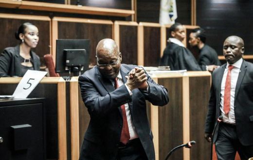 Former South African president Jacob Zuma, pictured Friday at the High Court