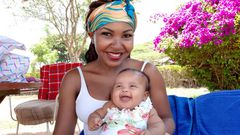 Carolina with her baby