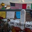 A memorial stands outside the Walmart in El Paso where 22 people were shot to death