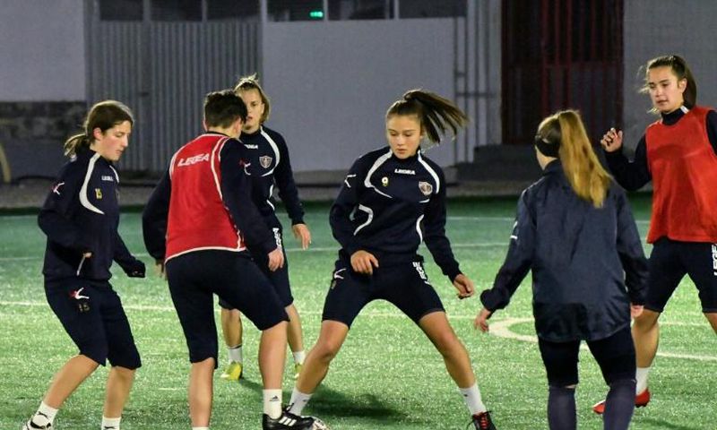 Emina players train in Mostar - in conservative Bosnia, football is still very much seen as a men's game