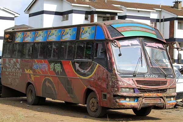 The Zamzam SACCO bus whose conductor is accused of throwing out 25 year old Gerald Kamotho last Friday The bus was involved in a similar incident last year but was released in unclear circumstances
