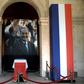The coffin of former French President Jacques Chirac lies in state during a memorial ceremony at the Saint-Louis-des-Invalides cathedral at the Invalides memorial complex in central Paris on September 29, 2019